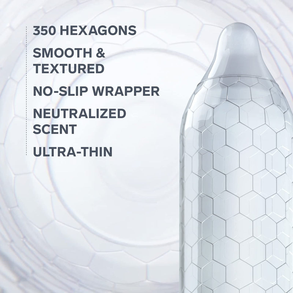 Lelo Hex Respect Xl, Extra Large Condoms With Increased Strength, Lubricated Xl Condoms Large For Men, 2.28-Inch/58Mm Diameter (