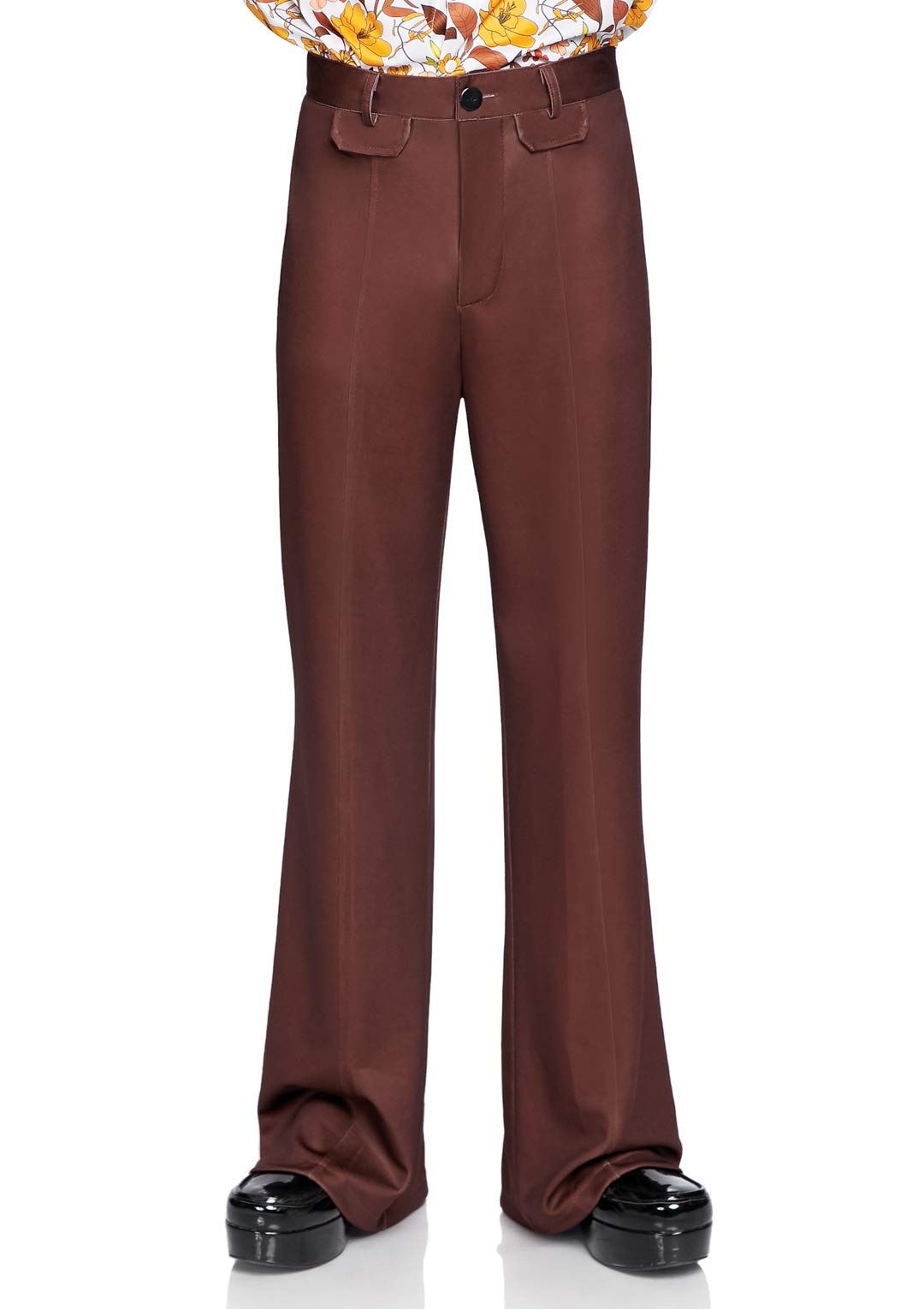 Leg Avenue Mens Bell Bottom Pants. Brown Color