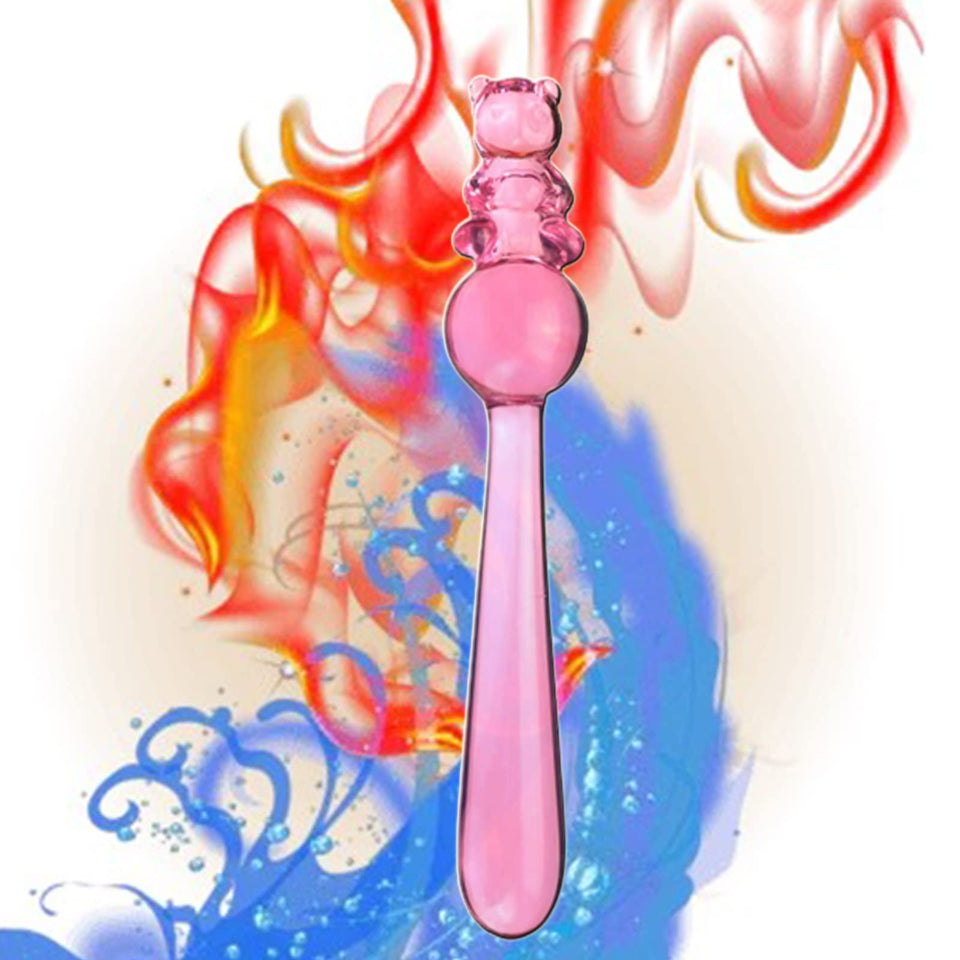 Crystal Glass Dildo Prostate Massager G Spot Stimulator,Long Glass Dildo Crystal Penis Thruster Pleasure Wand Anal Plug Vaginal