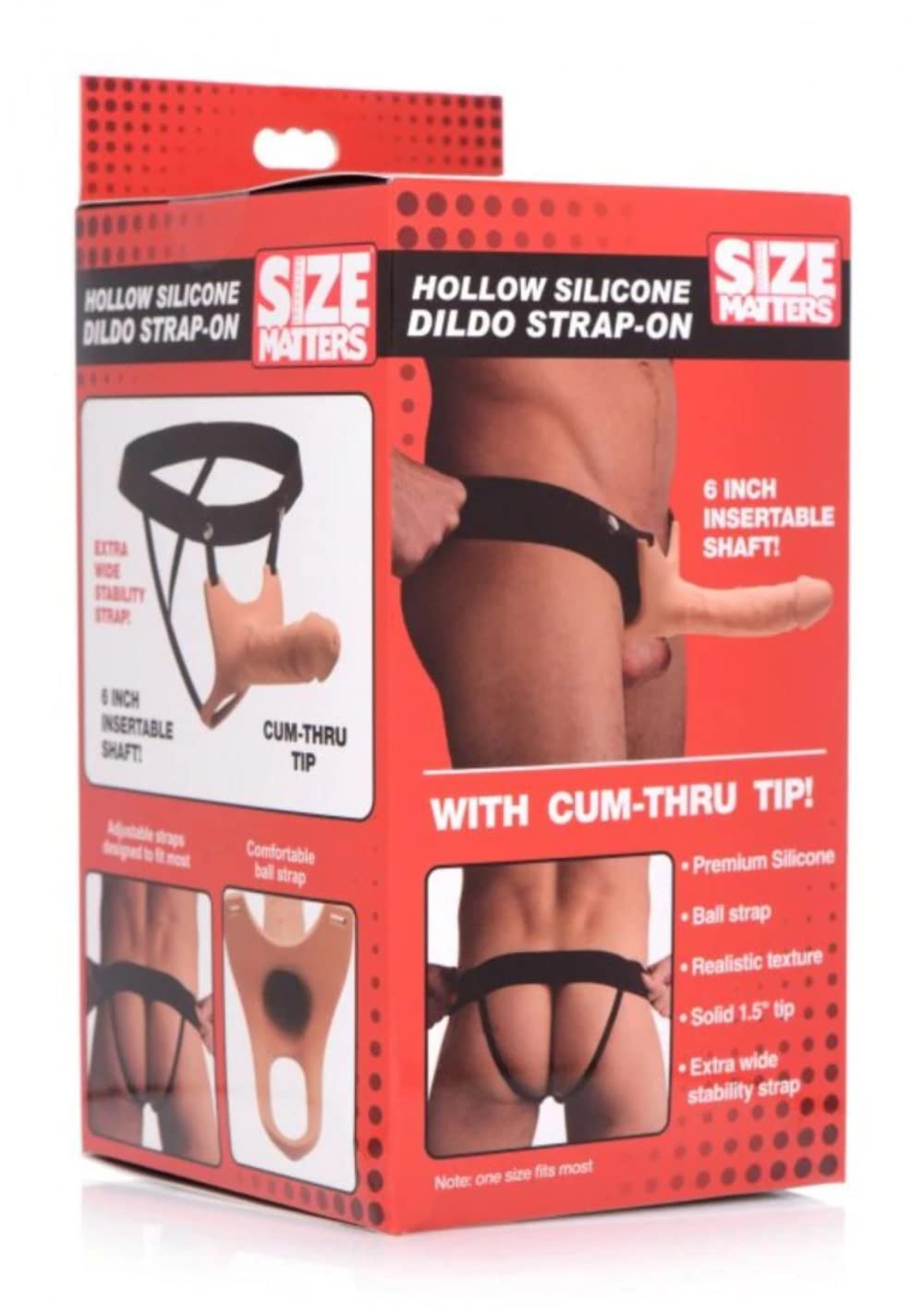 Hollow Silicone Dildo Strap-On - Flesh
