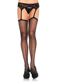 Leg Avenue Sheer Stockings With Attached Garterbelt