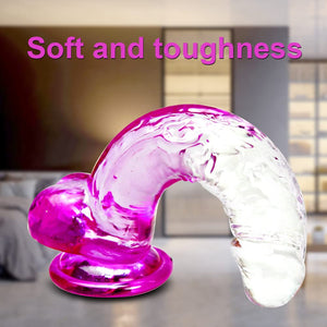 7.4 Inch Small Realistic Dildo G-Spot Fake Penis with Powerful Suction Cup for Real Feel Hands-Free Cute Anal Play Lifelike Jell