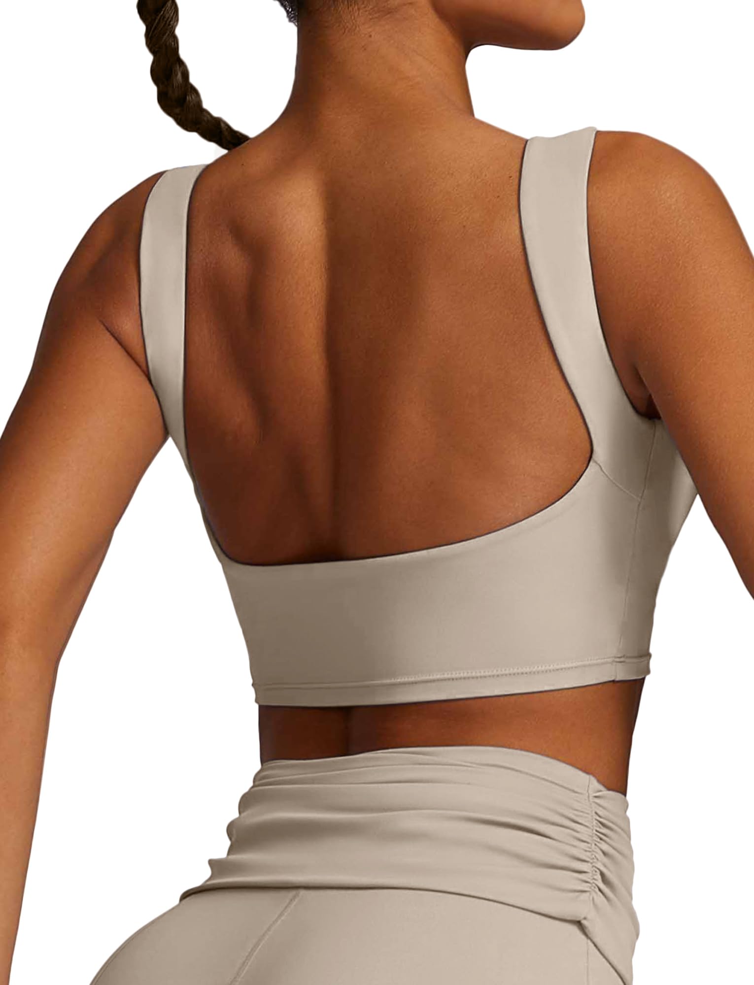 Sports Bra for Women with High Support Wireless Padded Workout Fitness Compression Bra Longline High Neck Yoga Crop Tops