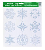 Unique Glitter Snowflakes Window Clings, Assorted Designs, Silver
