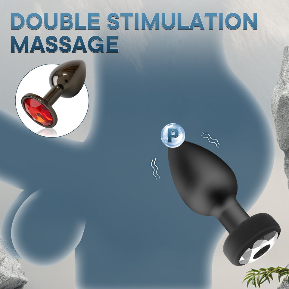 Anal Plug Vibrator with 2Pcs Butt Plug,Wireless Remote Control 10 Frequency Vibration,Small Butt Plug for Female Male Prostate M