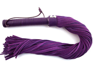 Rouge Garments Suede Flogger With Leather Handle, Purple