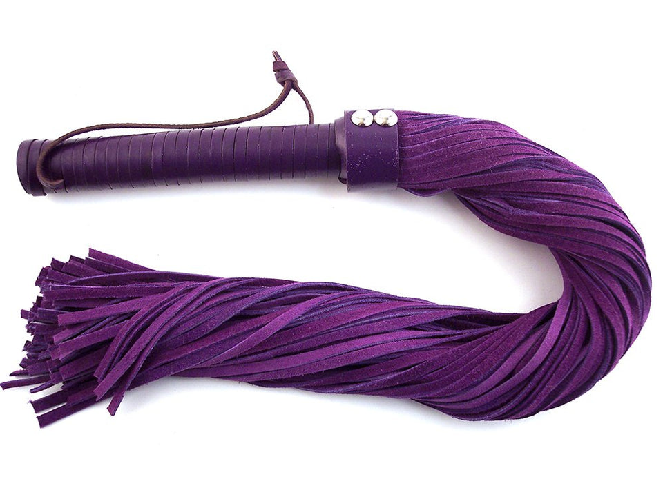 Rouge Garments Suede Flogger With Leather Handle, Purple