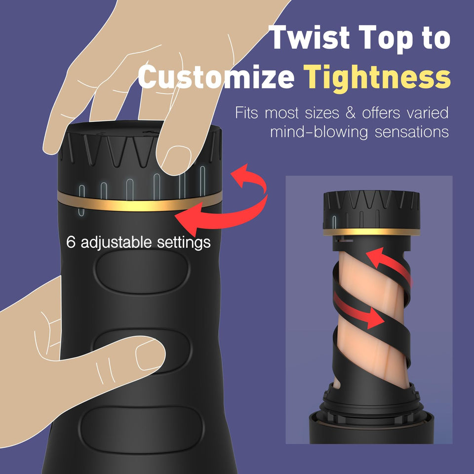 Adult Sex Toys for Men - Tracys Dog Realistic Male Masturbator with Twist Top to Customize Tightness, Lifelike Pocket Pussy Stro