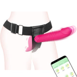 Strap-On Thrusting Dildo Sex Toys - Adult Toys APP Remote Control Wearable Harness Strap-On Dildo with 3 Thrusting & 9 Vibrating