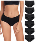 wirarpa Womens Underwear Cotton Hipster Panties Ladies Panties Black Small