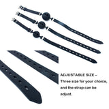 RYOZOCH Silicone Breathable Ball Gag for Adult Bondage Restraints Sex Play (Black, 1.7in Ball)