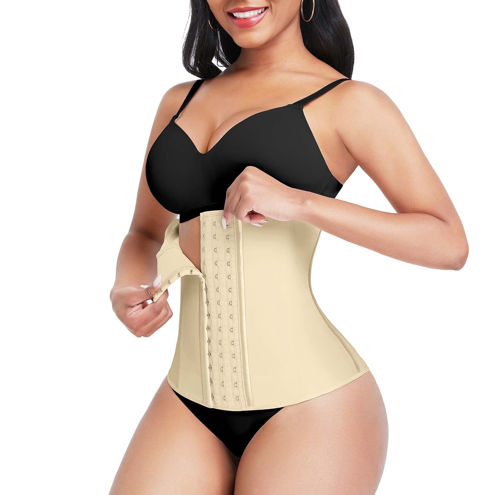 Lover-Beauty Waist Trainer for Women Latex Corsets Waist Cincher Workout Girdle Hourglass Body Shaper (XX-Large, Beige)