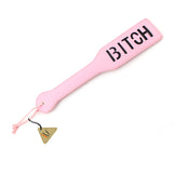 LoveSex PU Leather ''BITCH'' Spanking Whip Paddle Adult Sex Bondage Restraint Toy Pink