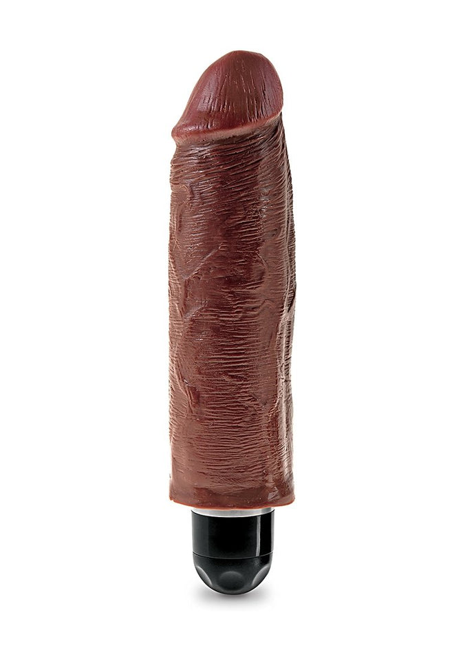 (D) King Cock 6 Vibrating Sti Brown ''