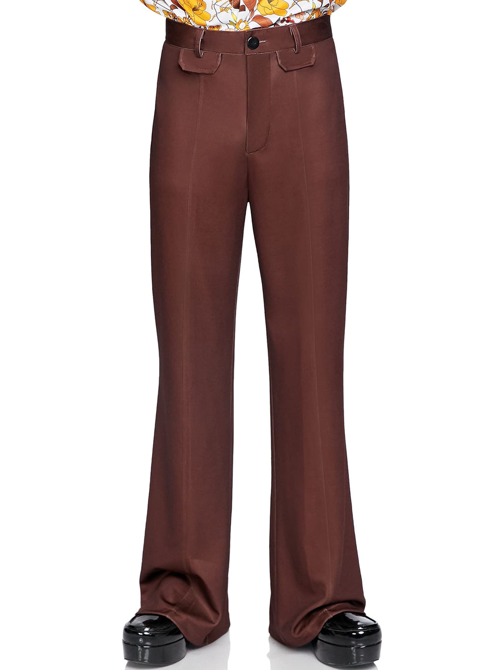 Leg Avenue Mens Bell Bottom Pants. Brown Color