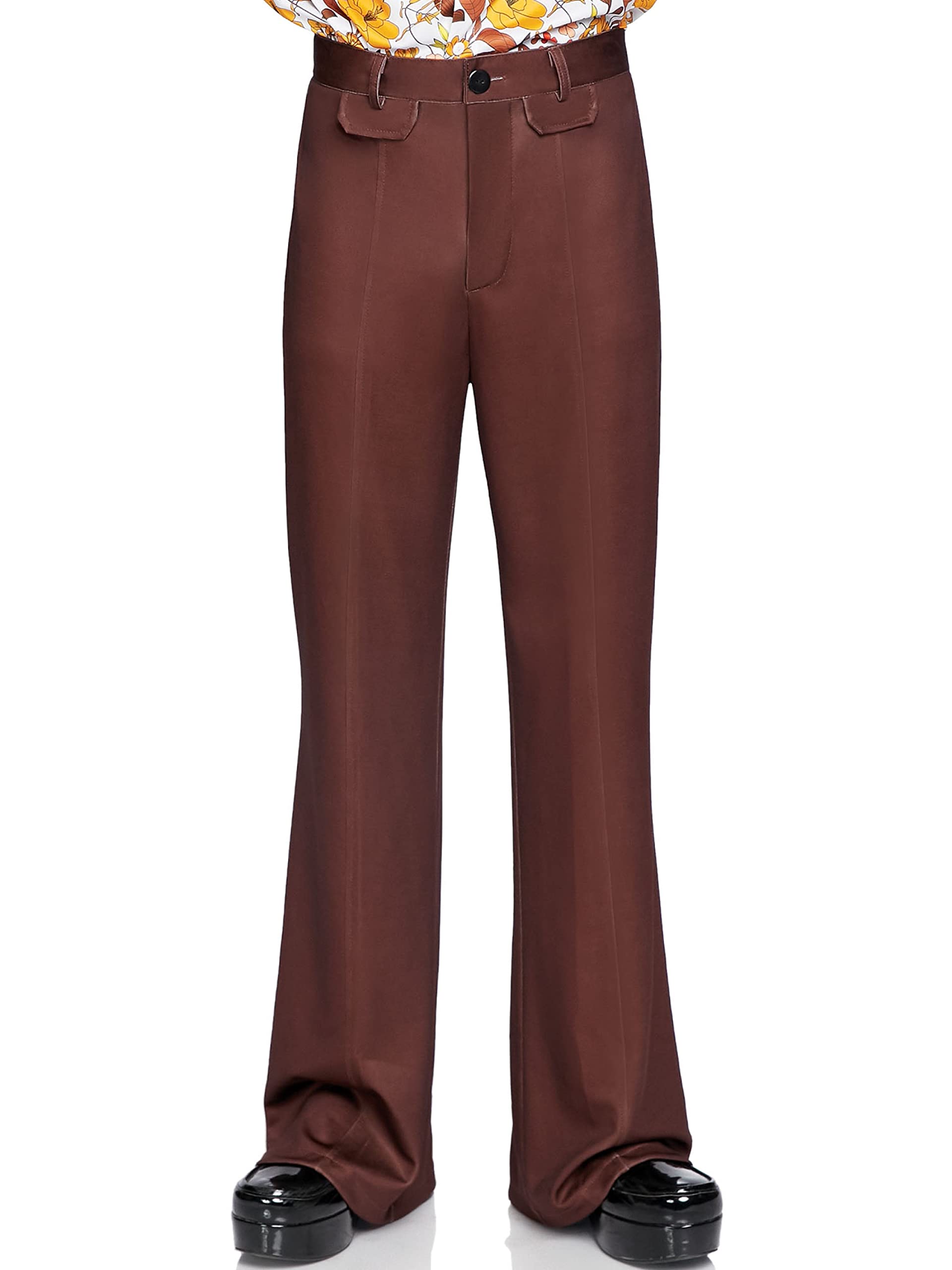 Leg Avenue Mens Bell Bottom Pants. Brown Color