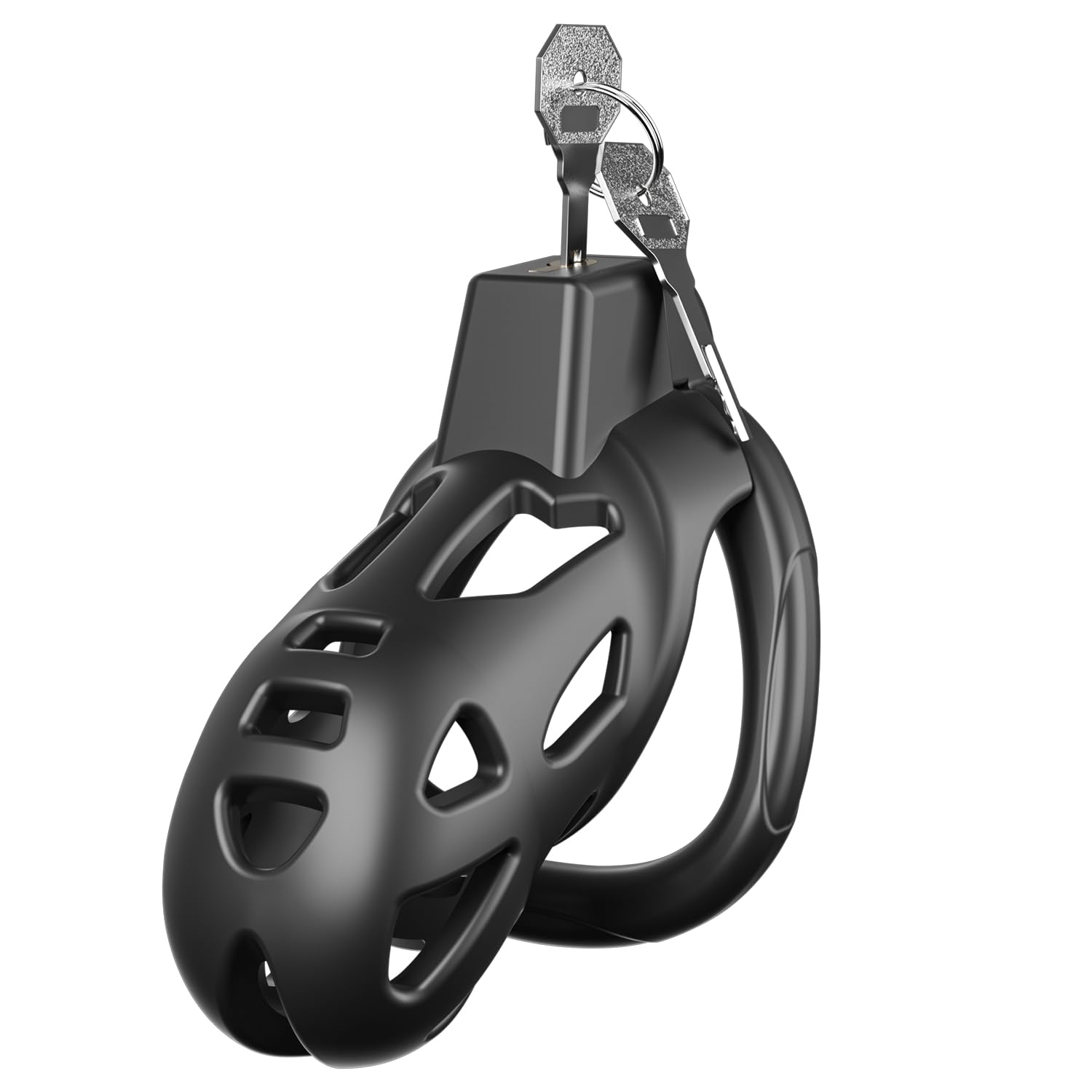 Male Chastity Cage, Large Chastity Device with 5 Sizes Rings and Invisible Lock for Man Penis Exercise Bondage Gear & Accessorie