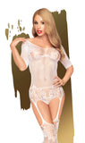 Penthouse Sugar Drop Suspender Bodystocking -White X-Large-Boxed