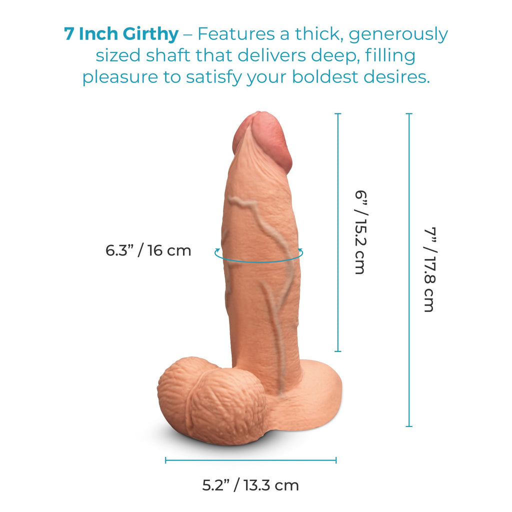 b-Vibe Slipskin Dildo 7in Girthy Mocha