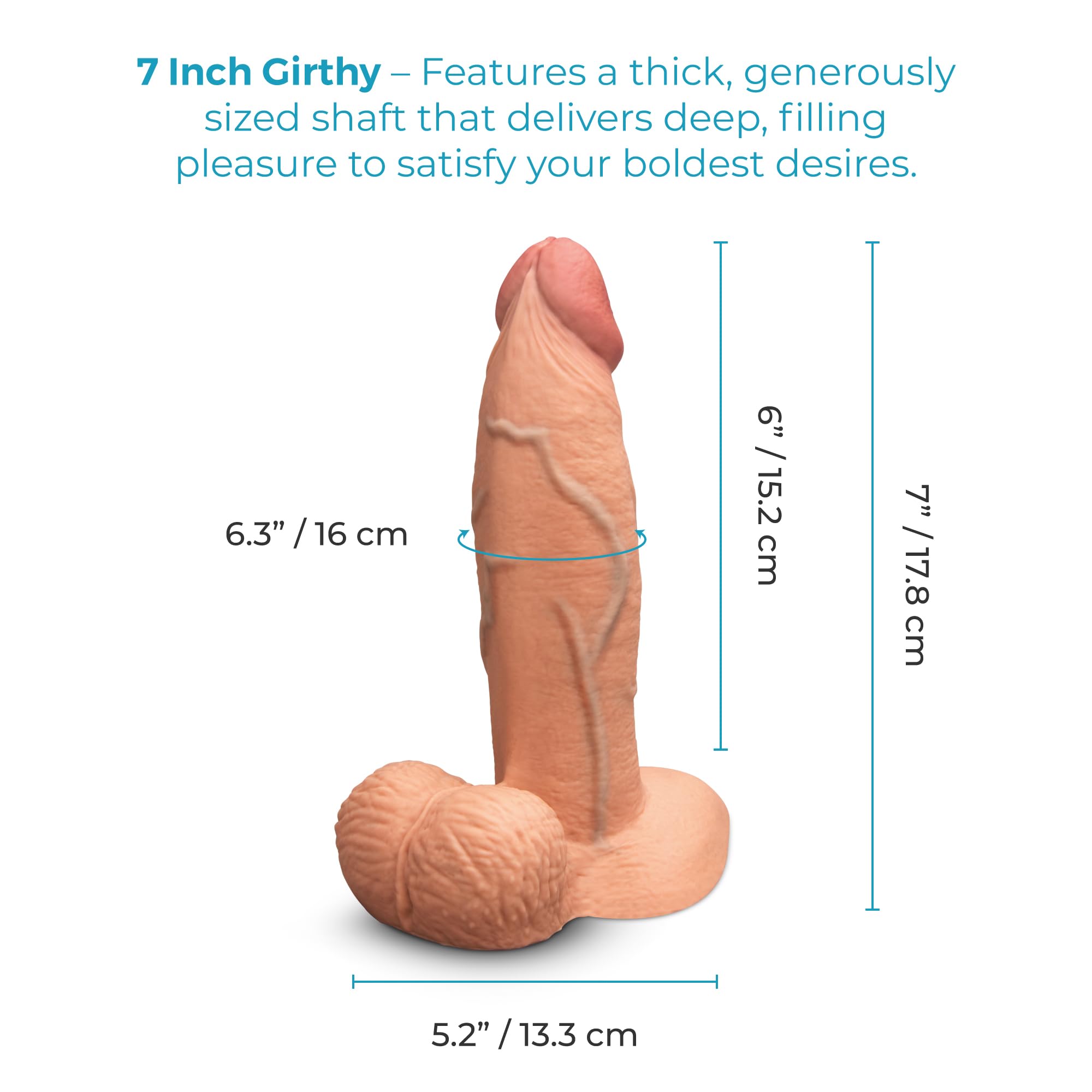 b-Vibe Slipskin Dildo 7in Girthy Mocha
