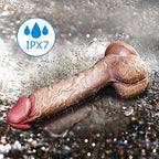 9 Inch Realistic Dildo Dual Density Liquid Silicone Cock With Strong Suction Cup,Oixgirl Lifelike Penis Sex Toy Flexible Female G Spot Masturbation Toy With Curved Shaft And Balls
