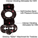 Double Power Cock & Balls Ring Black