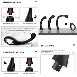 Heuceo Silicone Butt Plug Trainer Set 3 Shape Anal Plug Kit, Male Prostate Stimulate Massager G-spot Stimulation Anal Beads Dild