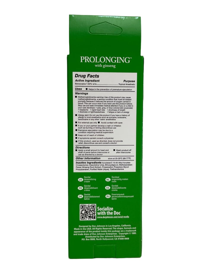 Doc Johnson Intimate Enhancements Prolonging With Ginseng Delay Cream
