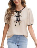 CiCiBird Womens Dressy Casual Shirt Summer Work Blouses 2025 Business Short Sleeve Tops Apricot L