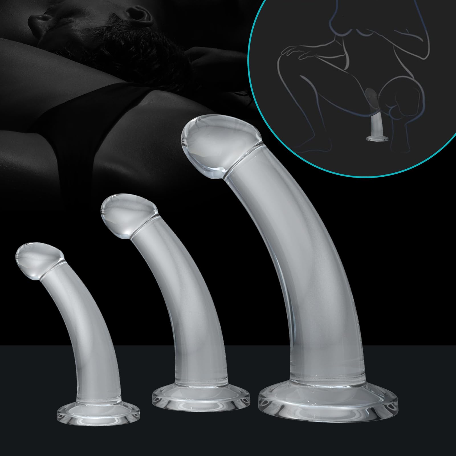 Greenpinecone Anal Butt Plug Trainer Kit, Anal Training Set, 3 Sizes Simple Dildos Set with Strong Suction Cup Base Anal Prostat