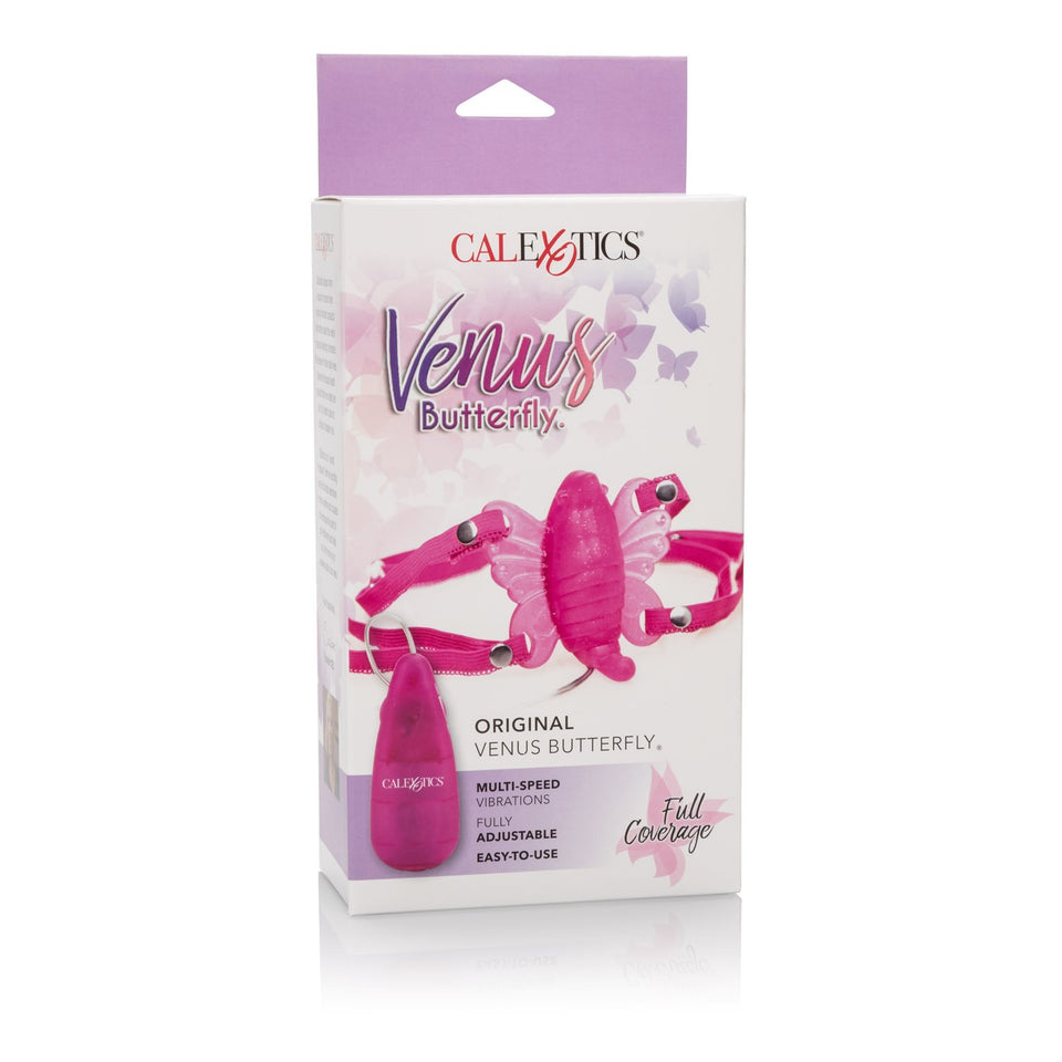 Calexotics Original Venus Butterfly Vibrator -Hands Free Strap On Personal Massager - Adult Fun Sex Toys For Couples - Pink
