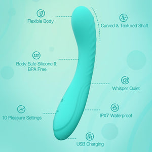 Tracy's Dog Powerful G Spot Vibrator for Deep Penetration, Adult Sex Toys for Women and Couples, Full Silicone Soft Vibrating Di