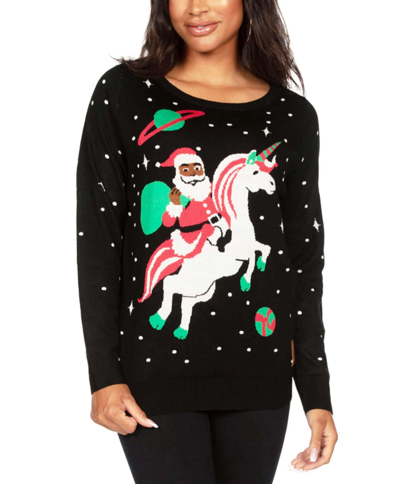 Tipsy Elves Womens Santa Unicorn Ugly Christmas Sweater Size Medium