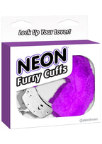 Pipedream Neon Luv Touch Furry Cuffs, Purple