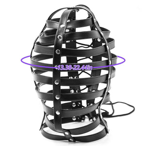 Sex Factory Bondage Hood,BDSM Adjustable Leather Mask Fetish SM Cosplay Masquerade Head Mask Sex Toy for Men Women Couples