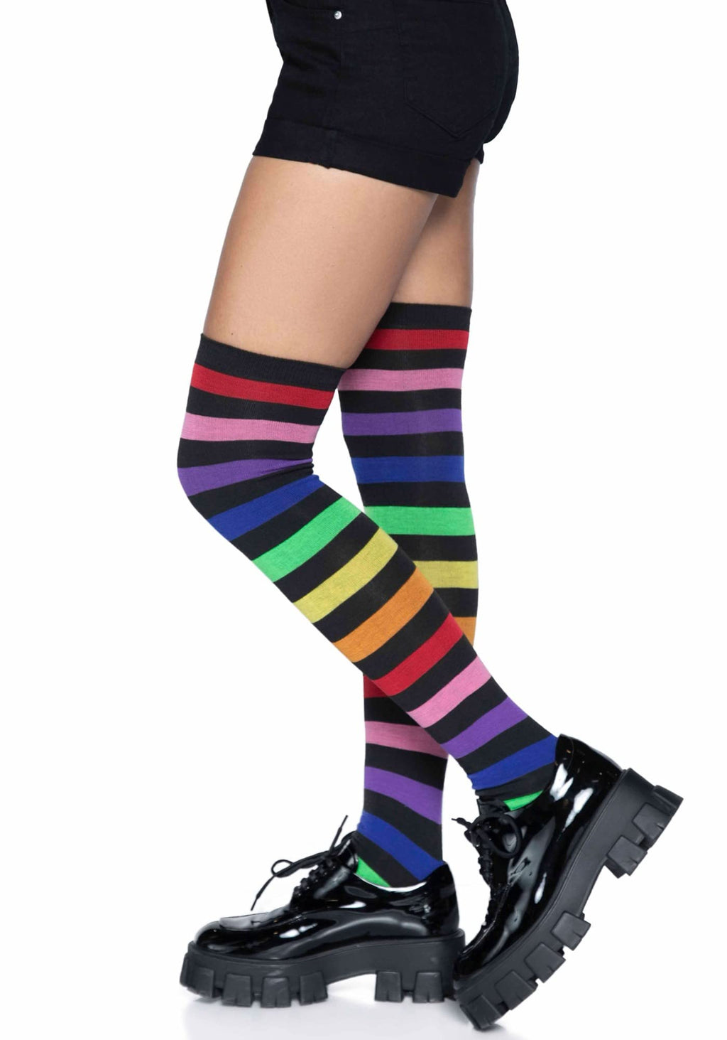 Acrylic rainbow stripe thigh h