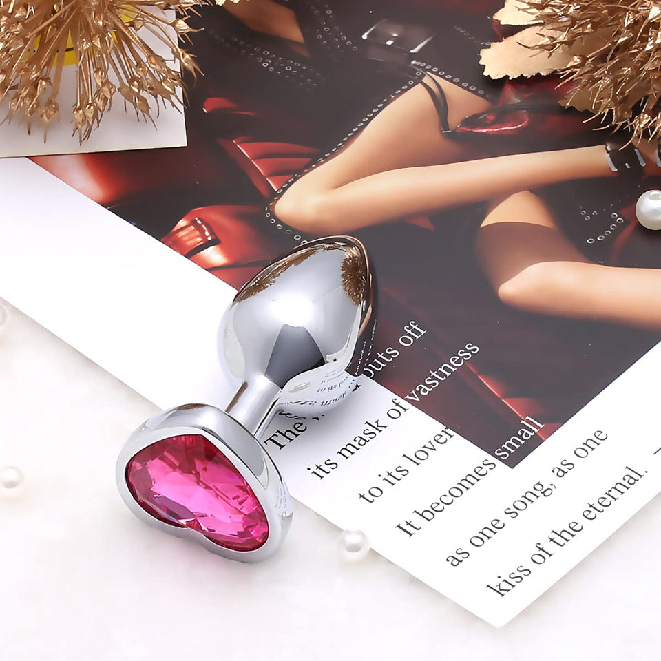 Akstore Small Fetish Anal Plug Butt Heart Personal Sex Massager(Rose)