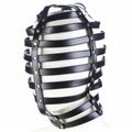 Sex Factory Bondage Hood,BDSM Adjustable Leather Mask Fetish SM Cosplay Masquerade Head Mask Sex Toy for Men Women Couples