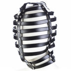 Sex Factory Bondage Hood,BDSM Adjustable Leather Mask Fetish SM Cosplay Masquerade Head Mask Sex Toy for Men Women Couples