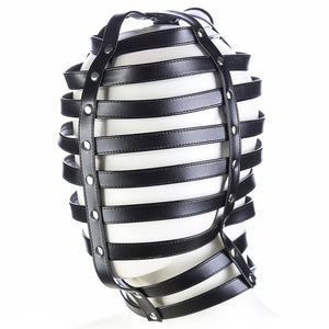 Sex Factory Bondage Hood,BDSM Adjustable Leather Mask Fetish SM Cosplay Masquerade Head Mask Sex Toy for Men Women Couples
