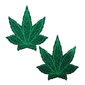 Pastease Pot Leaf Glitter Green Fuller Coverage