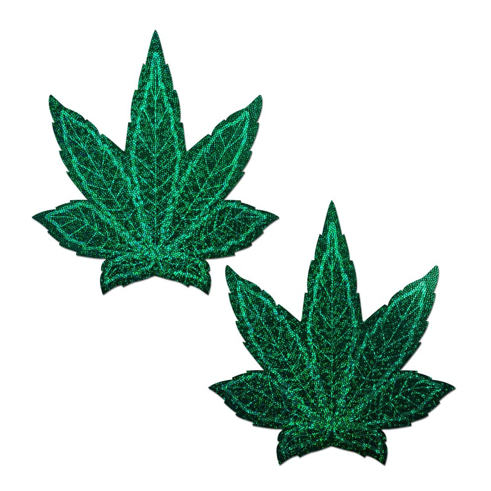 Pastease Pot Leaf Glitter Green Fuller Coverage