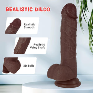 Sex Toys Dildo Realistic Silicone Dildo, Safety Material for Clitoral Vagina and Anal Stimulation with Strong Suction Cups, Sex