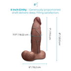 b-Vibe Slipskin Dildo 8in Girthy Brown