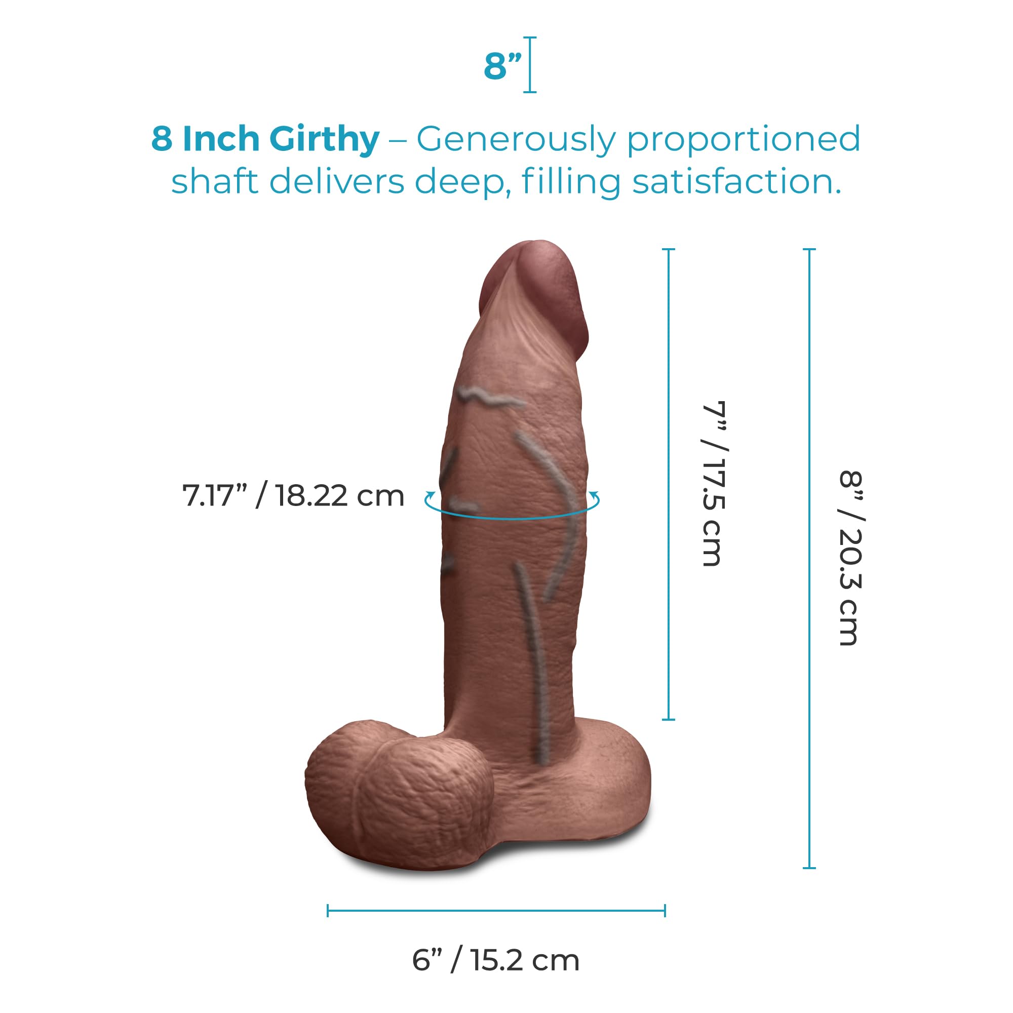 b-Vibe Slipskin Dildo 8in Girthy Brown