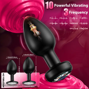Anal Plug Vibrating Butt Plug, Adult Sex Toys 3PCS Silicone Anal Plugs, Anal Sex Toys with Remote Control 10 Vibrating Vibrator