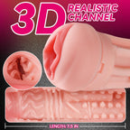 Aiccos Male Masturbator Cup, Quiet Adult Sex Toys for Men Realistic Pocket Pussy Vagina Textured with 7.5in Depth Lifelike Soft