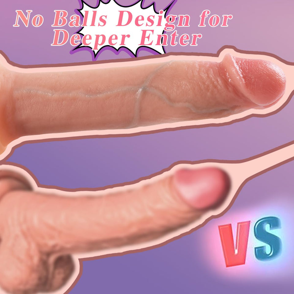 6.8 in Small Dildo for Beginner, Anal Dildo Without Balls, Soft Realistic Silicone Dildo with Strong Suction Cup, Beginner Dildo