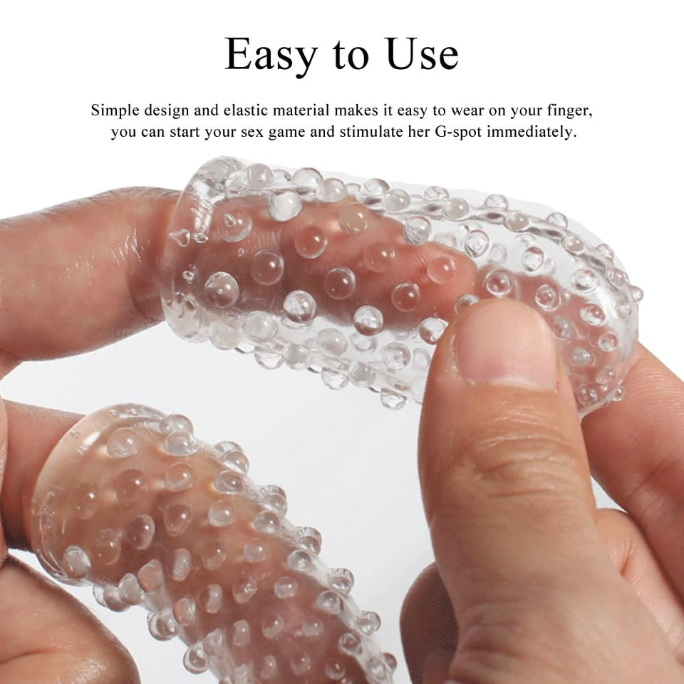 2Pcs Adult Finger Vibrator Accessories, Finger Sleeve Vagina Clitoral Nipple G-Spot Stimulator Anal Sex Toys for Adult Women Men