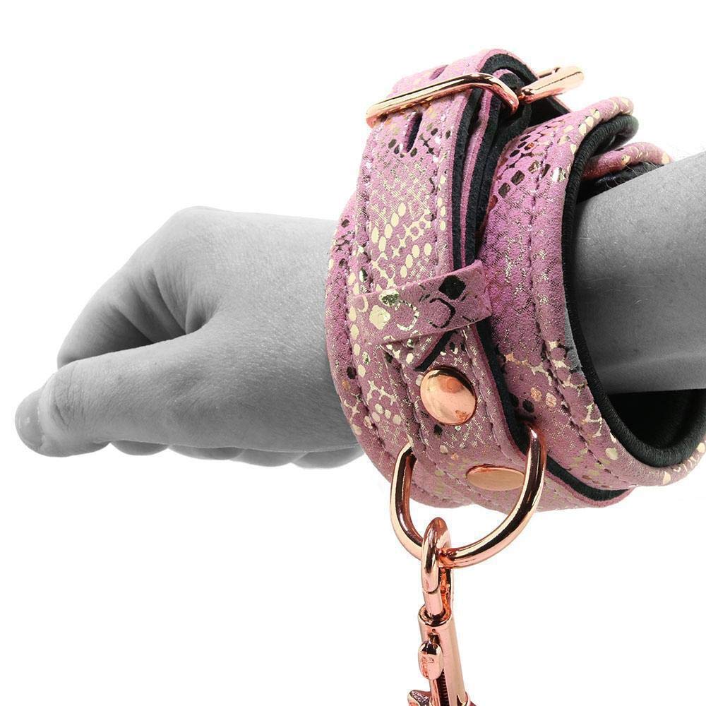 Wrist Restraints Micro Pink/w Leather